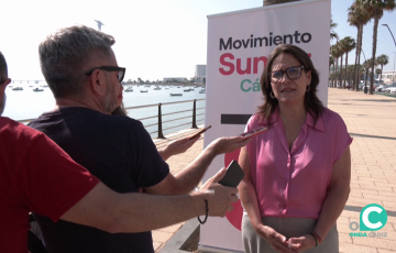 Esther Gil de Reboleño en su intervención ante los medios este jueves