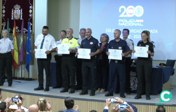 Los galardonados en el acto de este martes