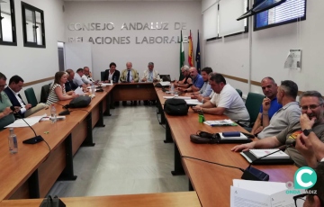 Imagen de la reunión en el Consejo Andaluz de Relaciones Laborales (CARL) en Sevilla
