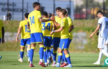 Los jugadores cadistas celebran el primer tanto del encuentro (Foto: Cádiz CF)