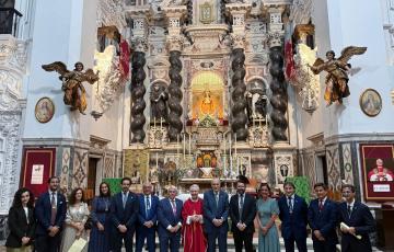 El nuevo equipo tras la misa en el templo conventual ante la Patrona