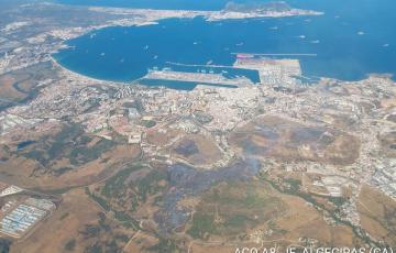 Imagen aérea de la zona del siniestro