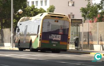 Un autobús urbano se detiene en una de las paradas de la ciudad. 