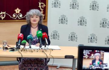  Blanca Flores en rueda de prensa en una imagen de archivo