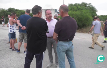  Antonio Montoro durante una de las concentraciónes dias atrás en Puerto Real