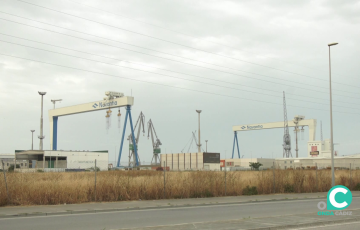 Imagen de la factoria de astilleros en Puerto Real