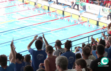 Numeroso público ha seguido las pruebas en la piscina Ciudad de Cádiz