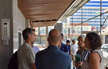 Un momento de la visita al edificio