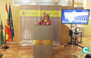 La representante del estado en la provincia durante la rueda de prensa ofrecida este martes