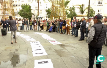 Acto por el fallecimiento de una persona sin hogar convocado por la organización en una imagen de archivo