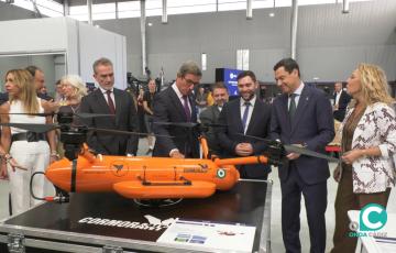 El presidente de la Junta de Andalucía, Juan Manuel Moreno, durante la inauguración del Centro de Innovación en Tecnologías de Fabricación Avanzada.