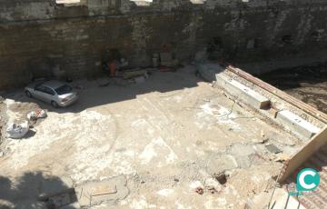 Imagen de las obras de la nueva plaza en la Punta de San Felipe. 