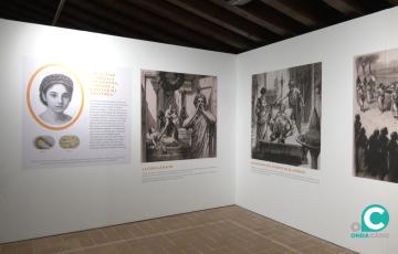 Primeros paneles que se ilustran en la exposición 'Ritual funerario romano y hallazgos arqueológicos en Gades'.