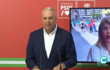 El secretario general del PSOE de Cádiz, Juan Carlos Ruiz Boix, en rueda de prensa. 