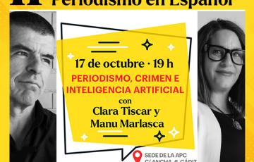 Cartel de la primera jornada de las III Jornadas de Periodismo en Español.
