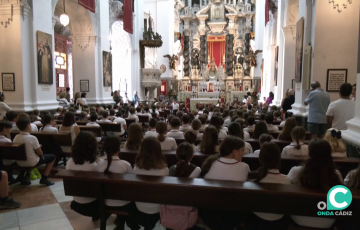 Escolares este jueves en el santuario de Santo Domingo