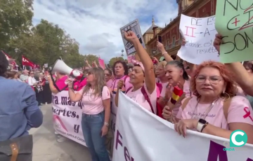 Imagen de la pasada protesta efectuada en Sevilla por las crisis de los cribados