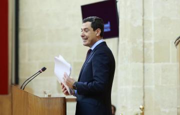 Moreno durante su intervención en el último Debate de la Comunidad Autónoma de la actual legislatura