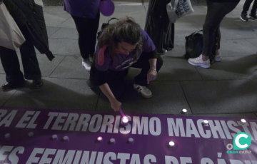 Una de las participantes del acto celebrado en la plaza de San Juan de Dios