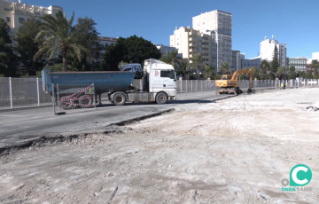 Maquinaria este miércoles en el nuevo espacio de futura transformación 