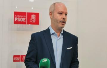 El secretario general socialista de Cádiz durante una rueda de prensa en una imagen de archivo