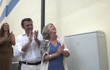 Adela del Moral durante la inauguración de la calle que lleva su nombre