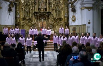 Un momento de la actuación en el templo de la capital gaditana