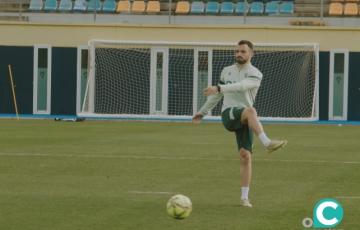 Iuri Tabatadze en la sesión del pasado viernes (Foto: Cádiz CF)