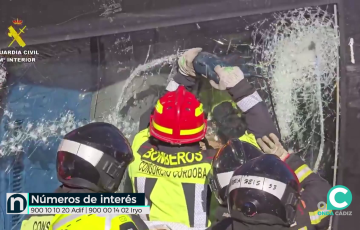 Efectivos de bomberos en trabajos de rescate durante las labores de salvamento