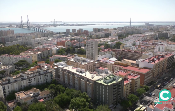 Vista area de la capital gaditana