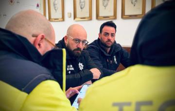 El alcalde portuense, Germán Beardo, en una reunión del Centro de Coordinación Operativa Municipal