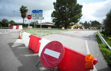 Carretera de acceso a Arcos cortada por los efectos de la borrasca la pasada semana