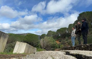 Rodríguez, Fran Gómez y Ramón Galán, en la visita a Jimena