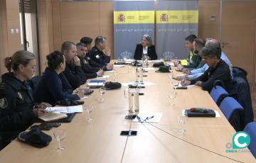 Reunión de coordinación antes del partido del Cádiz CF-Málaga. 