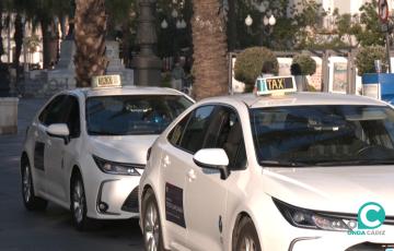 Una de las paradas del servicio de taxi en Cádiz. 