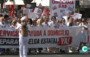Imagen de la protesta por la avenida principal 