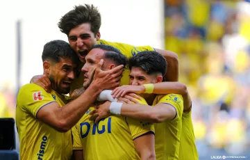 Los jguadores cadistas celebran uno de los tantos
