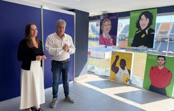 El estadio acoge una muestra con doce referentes en el deporte que pertenecen al colectivo LGTBI