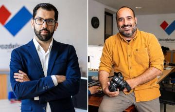 Los distinguidos Francisco Romero, y el fotoperiodista, Juan Carlos Toro