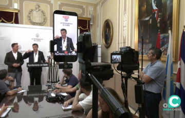 El regidor gaditano durante su intervención este viernes en el Ayuntamiento