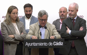 Rueda de prensa de concejales socialistas del Ayuntamiento de Cádiz en una imagen de archivo