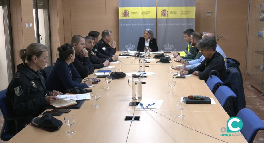Reunión de coordinación antes del partido del Cádiz CF-Málaga. 