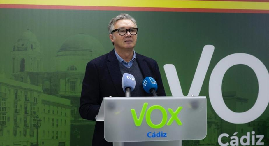 El dirigente durante una rueda de prensa en Cádiz en una imagen de archivo