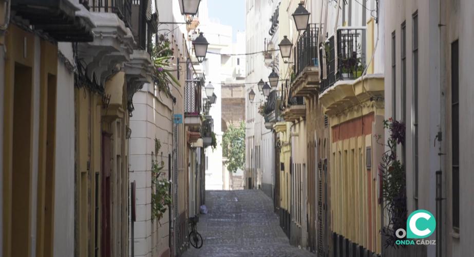 Vista de la calle Mirador en el Barrio de Santa María