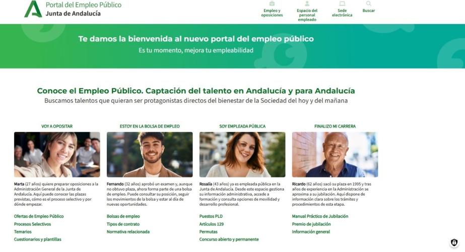 Imagen del nuevo portal creado por la Consejería Justicia, Administración Local y Función Pública