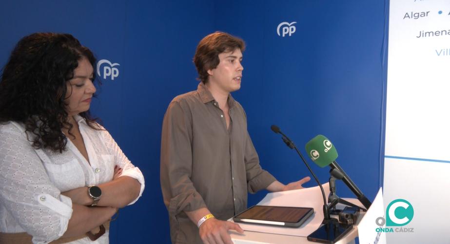 El diputado nacional del PP durante la rueda de prensa.