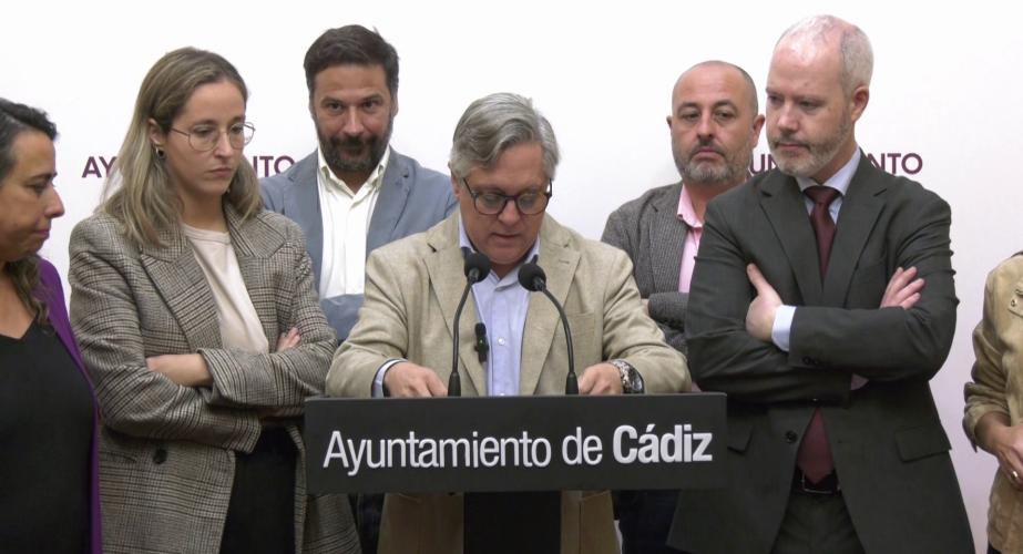 Rueda de prensa de concejales socialistas del Ayuntamiento de Cádiz en una imagen de archivo