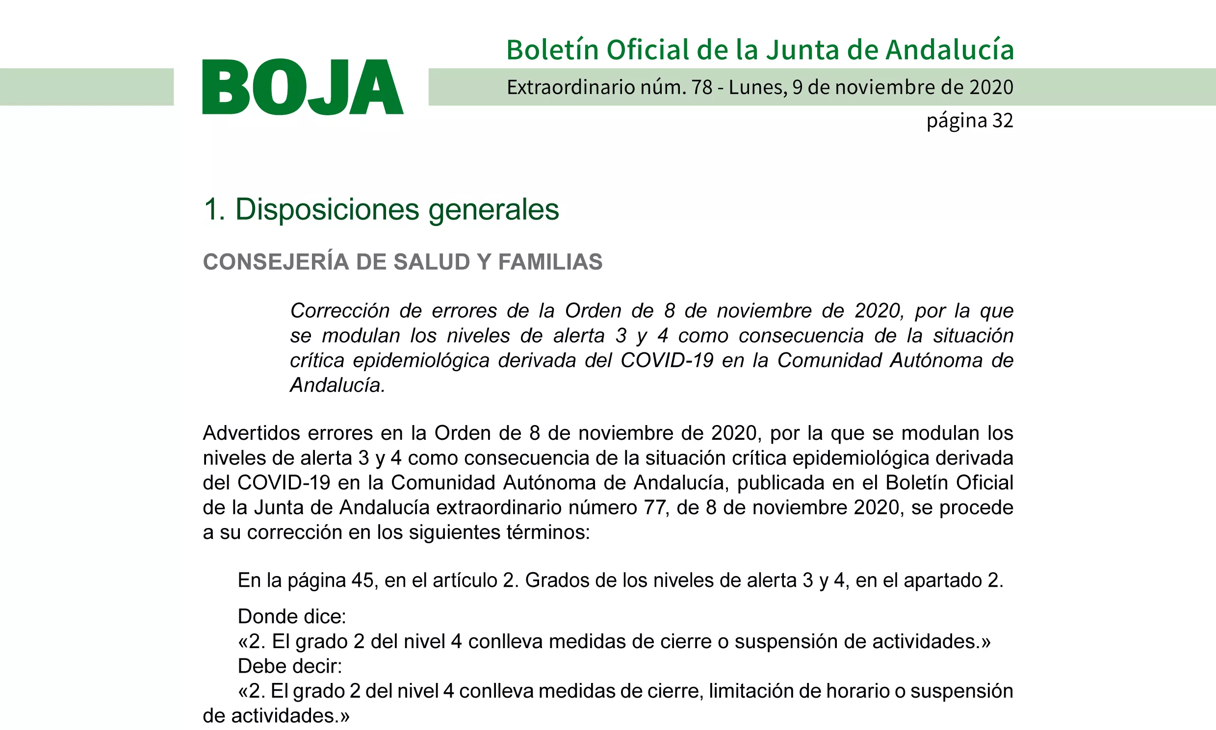 La Junta de Andalucía amplía los servicios esenciales