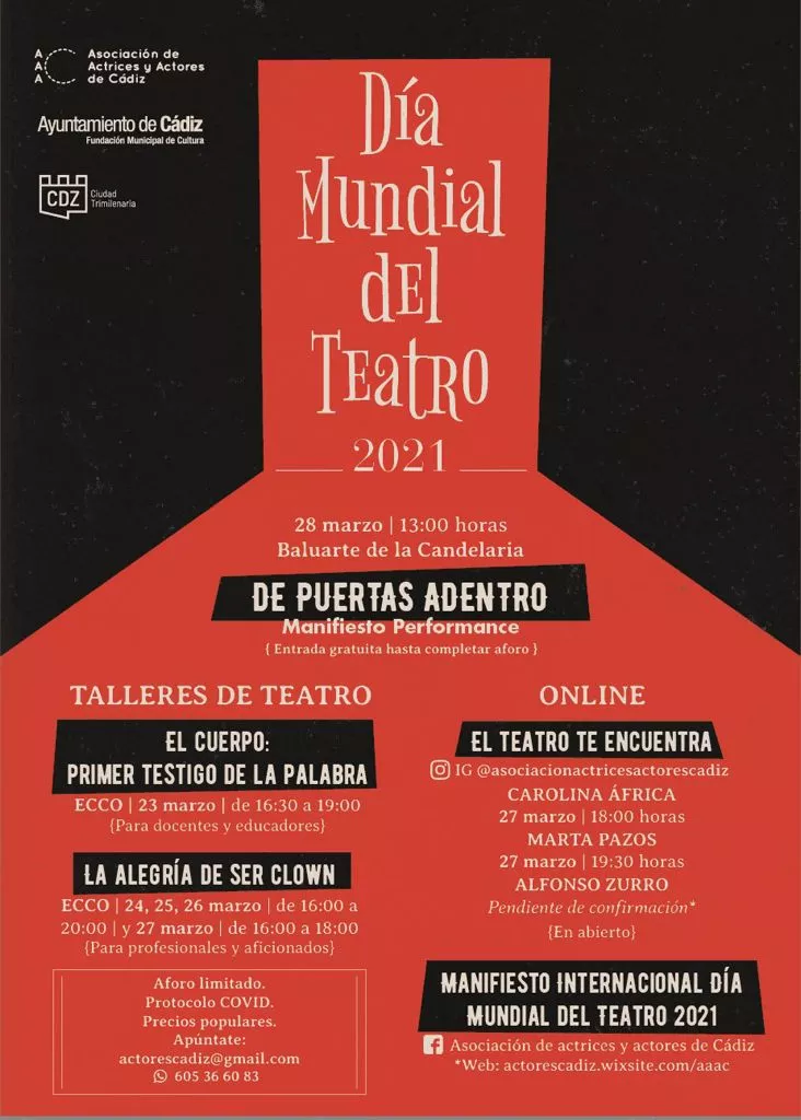 Cartel de la programación con motivo del Día Mundial del Teatro