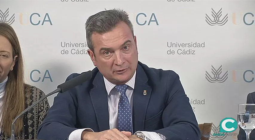 Eduardo González Mazo en una intervención como rector